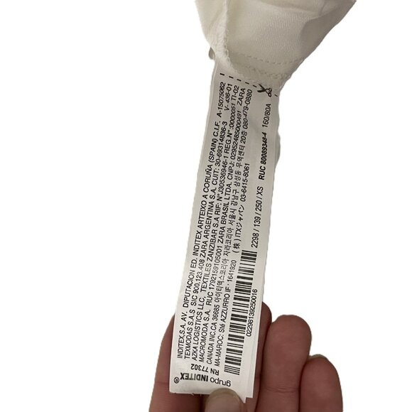 Zara Women Dress Size XS White Cut Out Midi Front Slit 2298/139 NWT - Picture 7 of 13